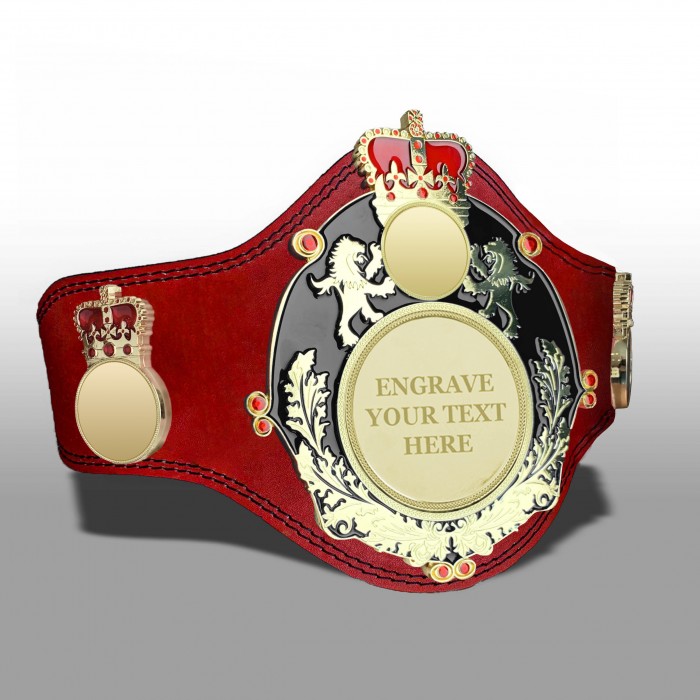 QUEENSBURY PLT LEATHER CHAMPIONSHIP BELT - PLTQUEEN/B/G/ENGRAVE - AVAILABLE IN 4 COLOURS